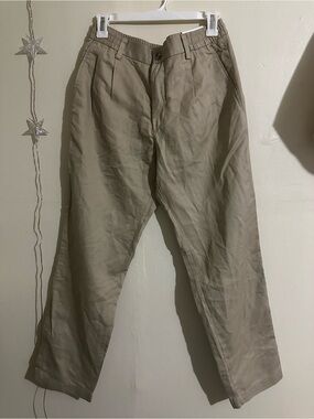H&M Men’s Regular fit Elastic Waist Linen-Blend Pants